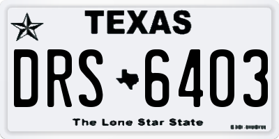 TX license plate DRS6403