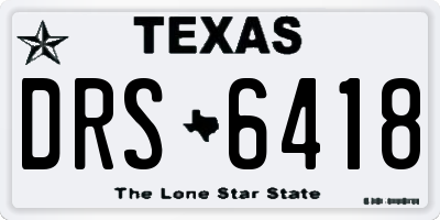 TX license plate DRS6418