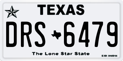 TX license plate DRS6479