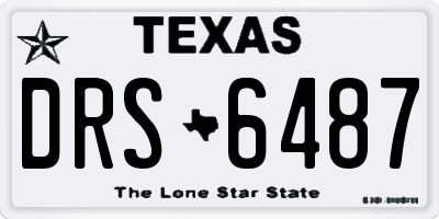 TX license plate DRS6487