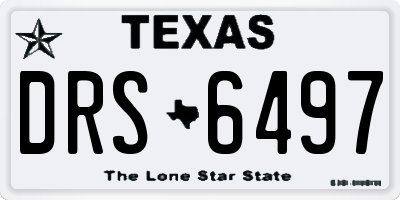 TX license plate DRS6497