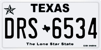 TX license plate DRS6534