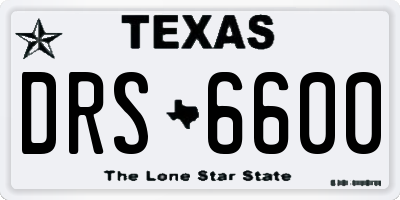 TX license plate DRS6600