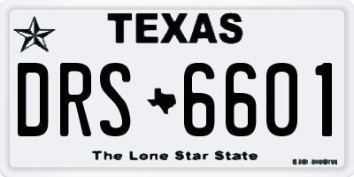 TX license plate DRS6601