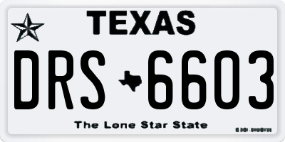 TX license plate DRS6603