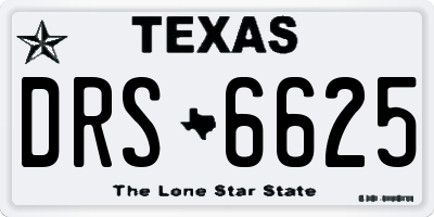 TX license plate DRS6625