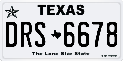 TX license plate DRS6678