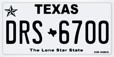 TX license plate DRS6700