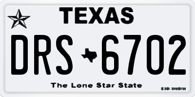 TX license plate DRS6702