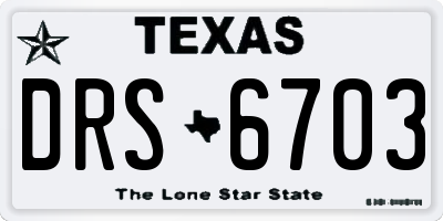 TX license plate DRS6703