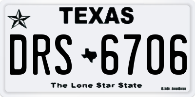 TX license plate DRS6706
