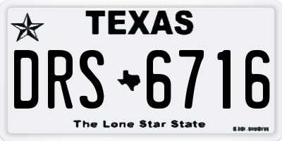 TX license plate DRS6716