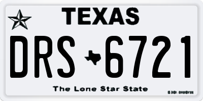 TX license plate DRS6721