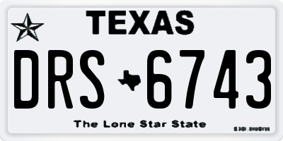 TX license plate DRS6743