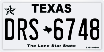 TX license plate DRS6748