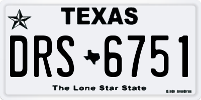 TX license plate DRS6751