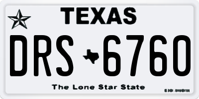 TX license plate DRS6760