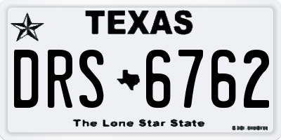 TX license plate DRS6762