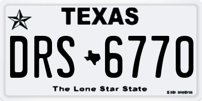 TX license plate DRS6770