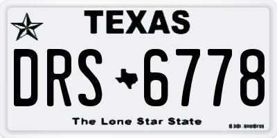 TX license plate DRS6778