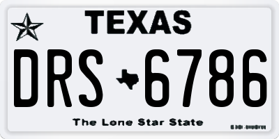 TX license plate DRS6786
