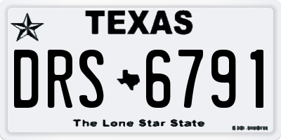 TX license plate DRS6791