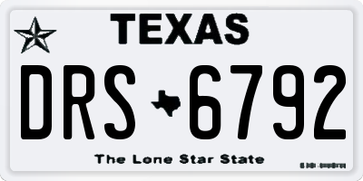 TX license plate DRS6792