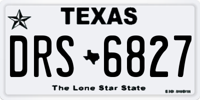 TX license plate DRS6827