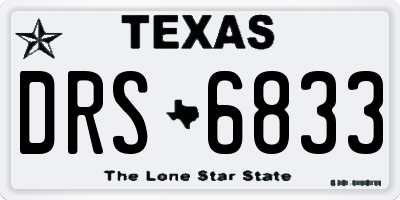TX license plate DRS6833