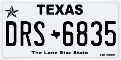 TX license plate DRS6835