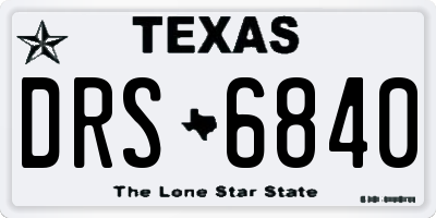 TX license plate DRS6840
