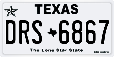 TX license plate DRS6867