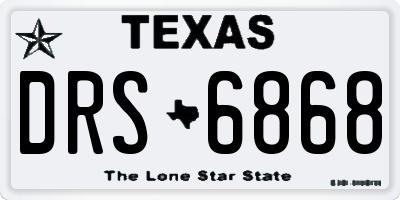 TX license plate DRS6868