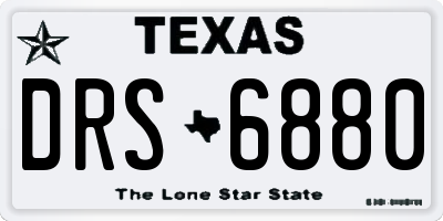 TX license plate DRS6880