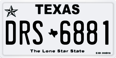 TX license plate DRS6881