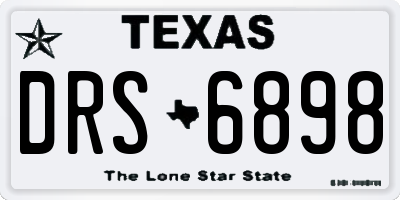 TX license plate DRS6898