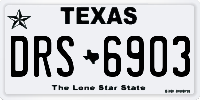 TX license plate DRS6903