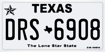 TX license plate DRS6908