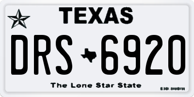 TX license plate DRS6920