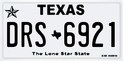 TX license plate DRS6921