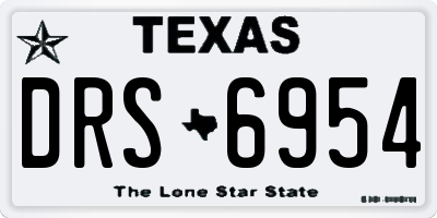 TX license plate DRS6954