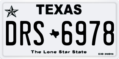 TX license plate DRS6978