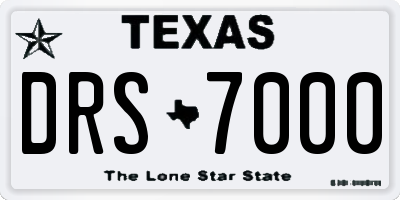 TX license plate DRS7000