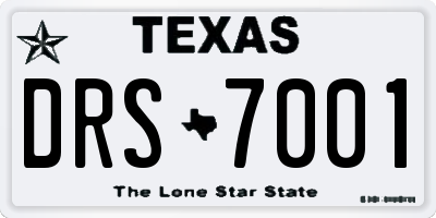 TX license plate DRS7001