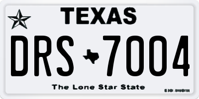 TX license plate DRS7004