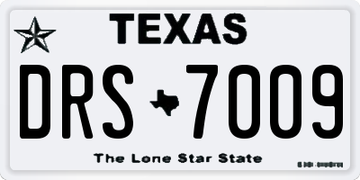 TX license plate DRS7009
