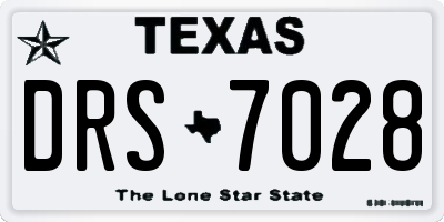 TX license plate DRS7028