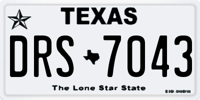 TX license plate DRS7043