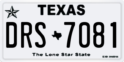 TX license plate DRS7081