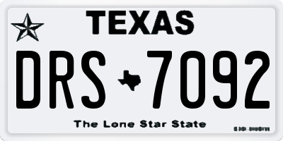 TX license plate DRS7092